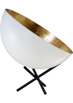 Stehleuchte/Strahler gold-weiß, Gestell schwarz, Industrielampe/ Retro-style, Schirm-Ø: 40 cm
