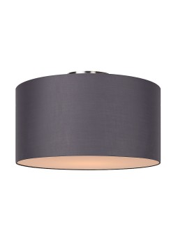 Deckenleuchte rund grau, Deckenlampe grau Lampenschirm, Durchmesser 45 cm