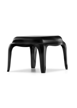 Beistelltisch schwarz Kunststoff, Hocker modern, Couchtisch schwarz