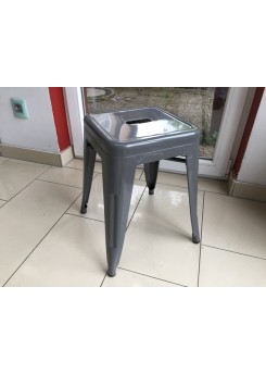 Hocker Metall grau im Industriedesign, Metall Hocker grau