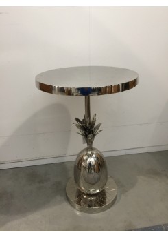 Beistelltisch Ananas Silber,  Metall Beistelltisch Silber, Ø 45 cm