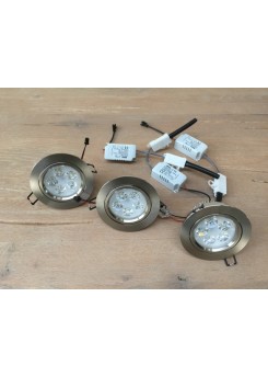 LED Strahler, 3er Set, LED Deckenleuchte weiß, LED Einbauleuchte weiß oder Silber, Durchmesser 10,5 cm