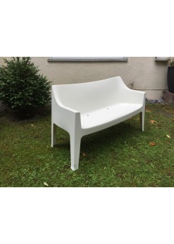 Gartenbank weiß, Sofa Kunststoff, Outdoor- Bank weiß