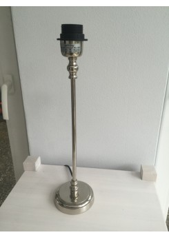 Lampenfuß rund silber Tischleuchte, Lampenfuß  verchromt rund, Höhe 41 cm