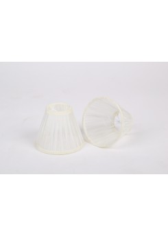 KIemmschirm Organza weiß-creme, Lampenschirm für Kronleuchter, Form rund Ø 14 cm