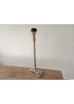 Lampenfuß silber, Tischlampe verchromt, Höhe 46 cm