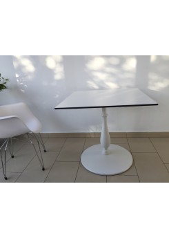 Bistrotisch weiß, Esstisch Metall, Tisch Tischplatte weiß, Maße 80x80 cm
