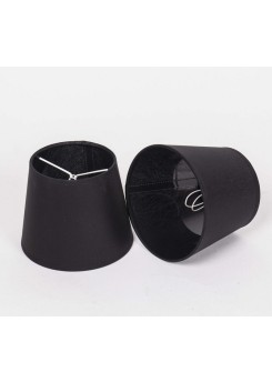 KIemmschirm schwarz, Aufsteckschirm schwarz, Lampenschirm für Kronleuchter, Form rund Ø 15 cm