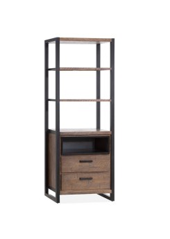 Bücherschrank braun Industrie, Schrank braun Industriedesign, Breite 76 cm