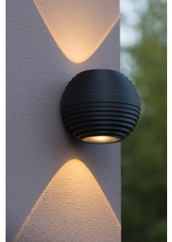 Wandleuchte schwarz, Außenleuchte schwarz rund, Wand-Außenleuchte schwarz, Wandlampe rund schwarz