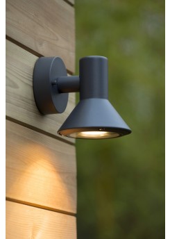 Außenwandleuchte schwarz, Wandleuchte schwarz,  Wand-Außenleuchte schwarz, Outdoor Wandlampe rund schwarz