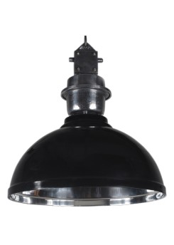 Pendelleuchte schwarz - silber Industrie-Lampe, Hängelampe schwarz Industrie, Durchmesser 52 cm