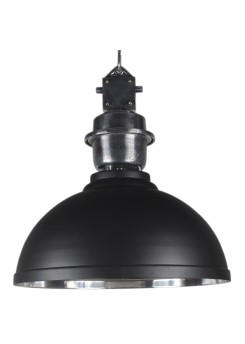 Pendelleuchte schwarz - silber Industrie-Lampe, Hängelampe schwarz Industrie, Durchmesser 52 cm