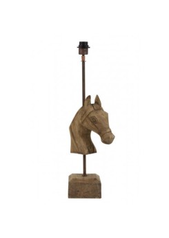 Lampenfuß Tischlampe Holz, Tischleuchte Pferd Holz-Metall