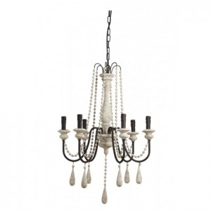 Kronleuchter weiß-antik, Hängelampe weiß, Kronleuchter weiß vintage, Durchmesser 60 cm