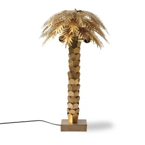 Tischlampe Palme Gold, Tischlampe Gold, Tischleuchte Gold, Durchmesser 45 cm