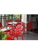 Gartenstuhl rot Kunststoff, Stuhl mit Armlehne rot für den Garten