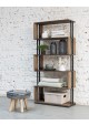 Regal Industrie, Bücherregal Metall Holz, Breite 81 cm